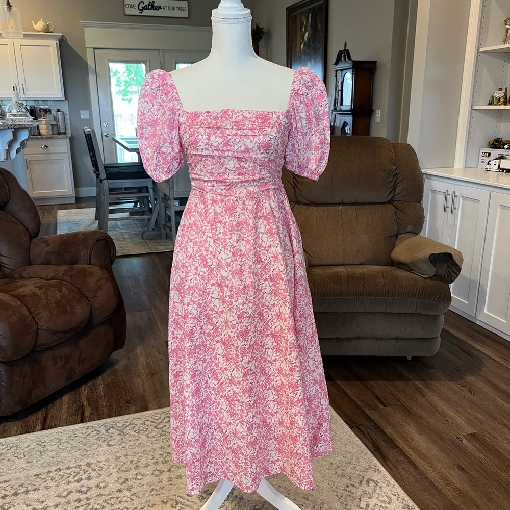 O.P.T. Elegant Pink Floral Dress